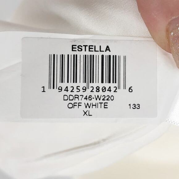 DRESS THE POPULATION Estella Gown XL Off-White Maxi Dress Body-Con Side Slit NWT - Picture 11 of 12